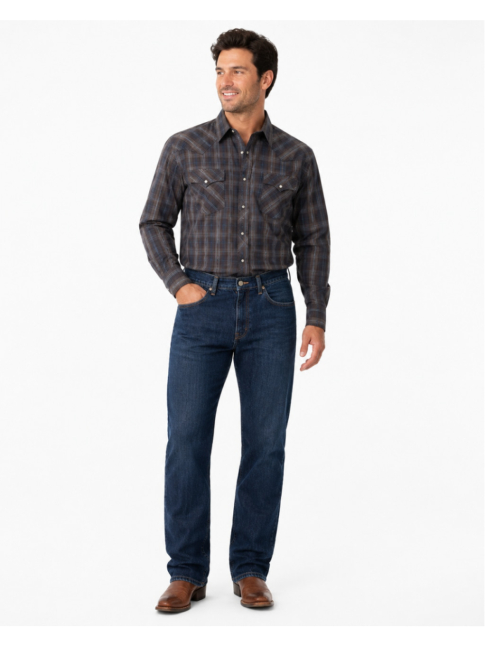 Levi's 505 Men's Dark Wash Straight Leg Denim Blue Jeans